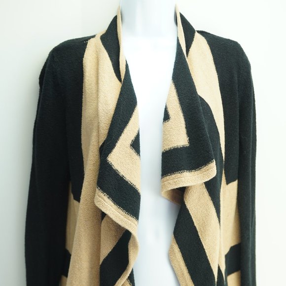 INC International Concepts Womens Sweaters Cardigan Color: Black/Tan Size: S - Picture 1 of 3